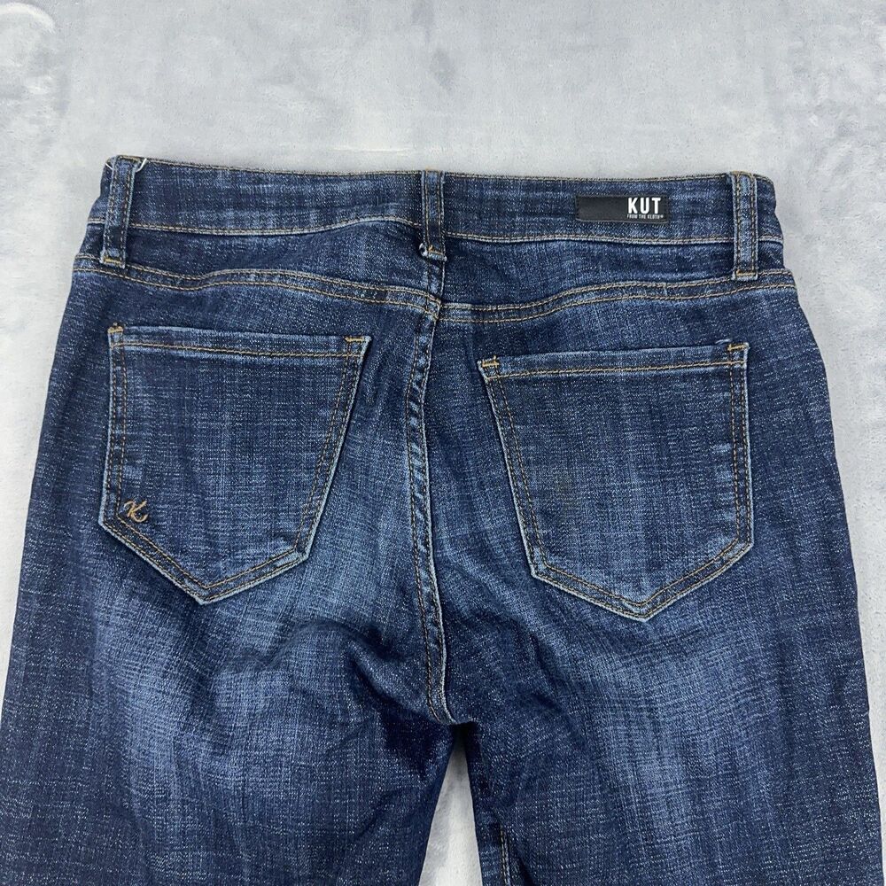 KUT From The Kloth Amy Crop Straight Leg Jeans Womens Size 4 Mid Rise Dark Wash - Picture 4 of 9